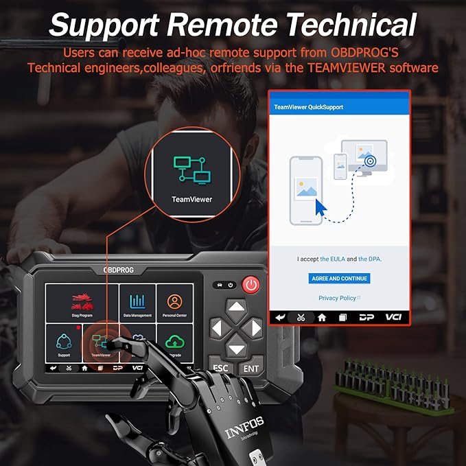 OBDPROG Moto 100 Motorcycle Scanner, Motorcycle All System Diagnostic Tool for Ducati KTM Triumph Yamaha Honda Automotive OBD Code Reader, 30+ Services Reset, Unlimited Auto VINs, 5.0 Touch Screen