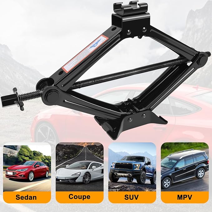 Car Jack Kit Scissor Jack for Car 2.5 Ton (5512 lbs) Scissor Jack Kit Universal Car Emergency Kit with Lug Wrench Tire Changing Kit for Car SUV