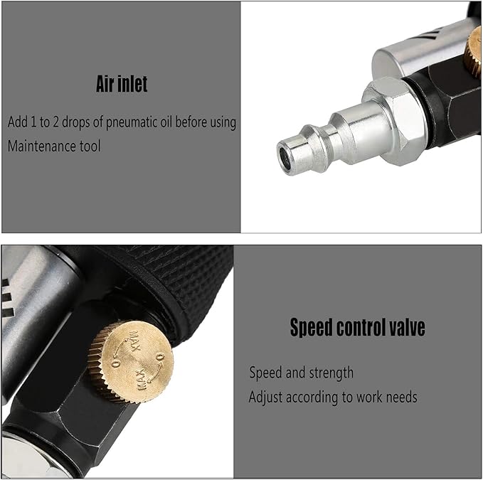 Valianto 2" 3" Mini Air Sander, Pneumatic Sander Random Orbital Eccentric Dual Action Polisher with M6 Thread Plate (2" and 3"),- Adjustable Airflow Valve - US Connector