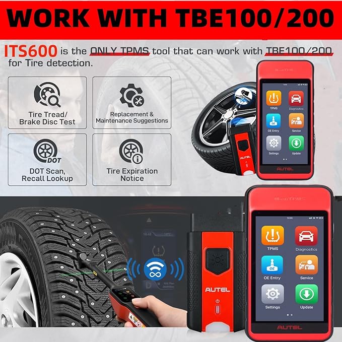 Autel MaxiTPMS ITS600 2025 Advanced TPMS Tablet Service Diagnostic Tool Wireless Android Bluetooth VCI VINscan Mx Sensor Programming OBD2 Relearn Special Functions(Oil Reset, BMS, SAS, EPB)