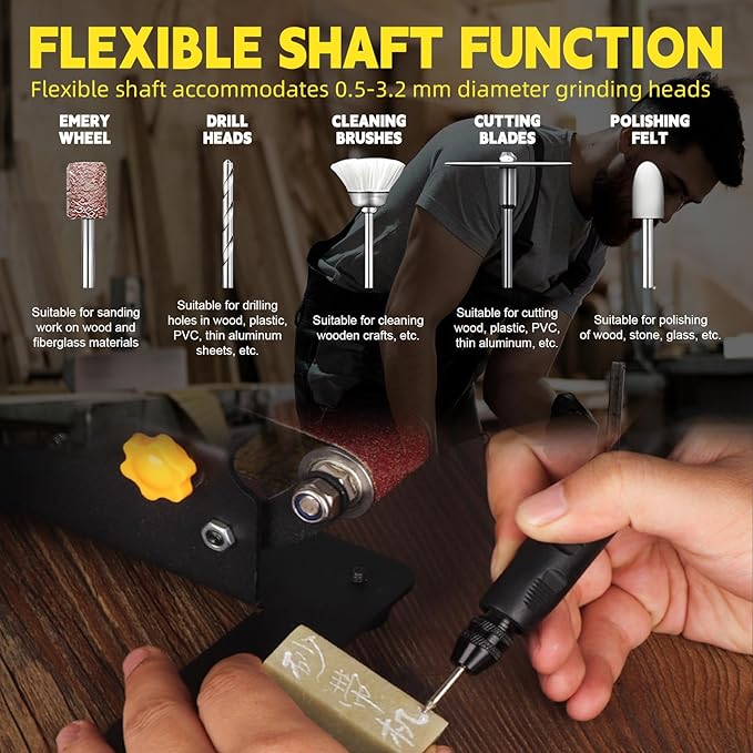 Mini Belt Sander with 7 Adjustable Speeds, Multi-Angle Electric Knife Sharpener and Belt Sanders for Woodworking,350W Bench Sander with Soft Shaft for Woodworking, Metal Polishing,and Crafting