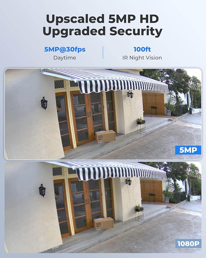REOLINK 5MP Security Bullet PoE IP Camera,Surveillance Outdoor Indoor,Human/Vehicle/Pet Detection,Time-Lapse,100ft IR Night Vision,Work with Smart Home,Support 256GB SD Card,RLC-510A(Pack of 2)