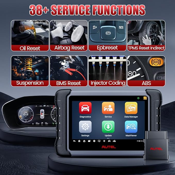 Autel Scanner MaxiCOM MK808Z-TS, Full TPMS Version of MK808S & MK808BT Pro, Bi-Directional Scanner for Car, All System OBD2 Diagnostic Tool with 38+ Services, OS 11 4+64G, Same as MK808S-TS