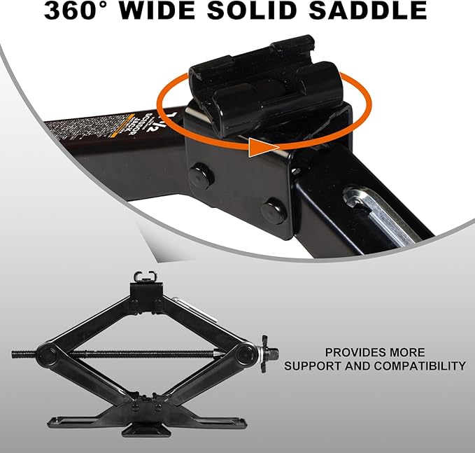 BIG RED AST10202SR Torin Wide Base Cross Car Scissor Jack: Steel Portable Quick Lift Tire Jacks Include Ratchet Wrench for Car, Truck, Sedans and MPV, 1.5 Ton (3,000 lbs) Capacity, Black