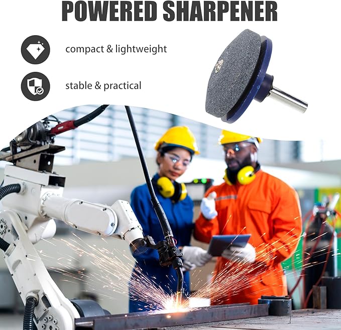 Cabilock 2pcs Wheel Stone Lawn Mower Blade Sharpening Stone Circular Sharpener Tool Industrial Grinding Tool Grinding Sharpener Round Sander Grinding Wheel Sharpen The Knife