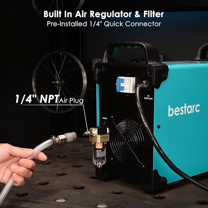 Plasma Cutter, BTC800DP 9th Generation 80Amps Pilot Arc Plasma Cutter Machine,Adopt [Air Sensor Technology] Dual Voltage 110/220V Plasma Cutting Machine (BTC800DP 9GEN 110/220V)