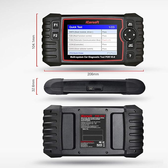 iCarsoft POR V3.0 for Porsche/Cayenne Diagnostic Tool with auto VIN/Quick Test