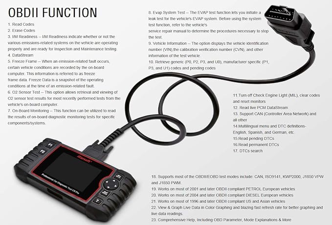 iCarsoft CR Pro Diagnostic Scan Tool,Professional Multi-Brand Multi-System Car Diagnostic Tools