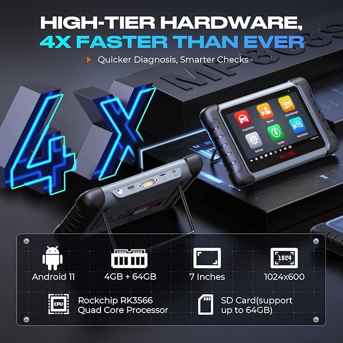 Autel MaxiPRO MP808S Scanner, 2025 Bidirectional Scan Tool, 2-Year Update, Advanced ECU Coding as MP900BT / MS906 PRO, 30+ Service, All System Diagnostic, Upgraded of MX900 MK900BT MK808S MP808BT PRO