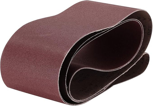uxcell 2pcs 6" x 89" Sanding Belts 120 Grits Aluminum Oxide Abrasive Belt Sander Paper Sanding Papers for Metal Wood Grinding Polishing, Reddish Brown