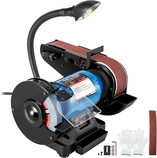 VEVOR Professional Belt Sander, 8" Disc Sander and 4 x 36 in. Belt Sander with 5A Induction Motor Cast Aluminum Worktable for Woodworking, Metalworking