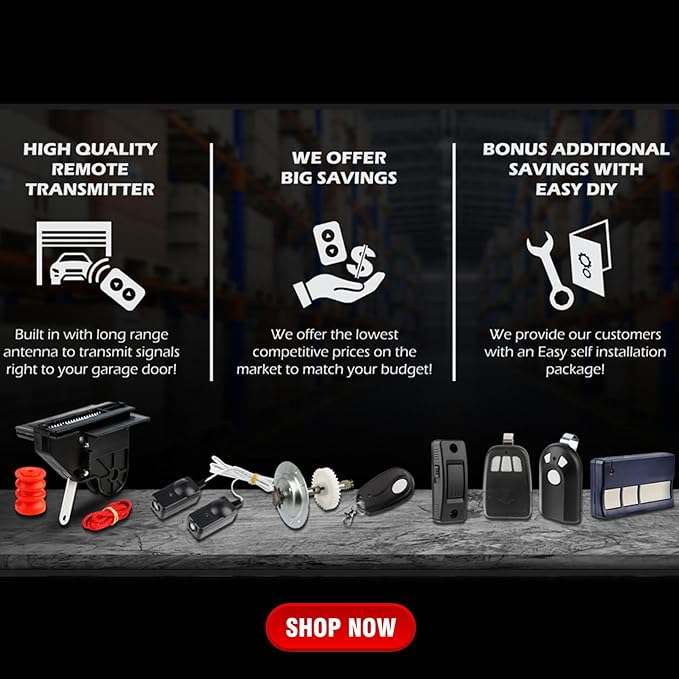 Garage Outlet Universal Garage Door Opener Remote for Clicker Liftmaster Chamberlain Genie Linear 375LM 375UT KLIK1U