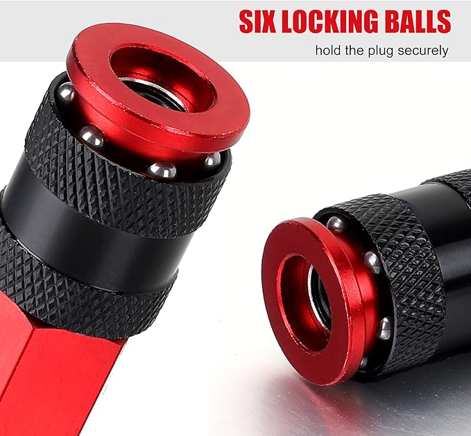 Air Hose Fittings, 6 Pieces AMT Universal Air Couplers with 1/4" NPT Female Threads, Red
