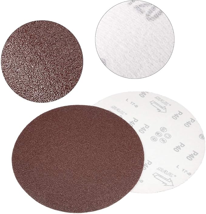 uxcell 9 Inch Sanding Disc 40 Grits Flocking Sandpaper for Sander 10 Pcs