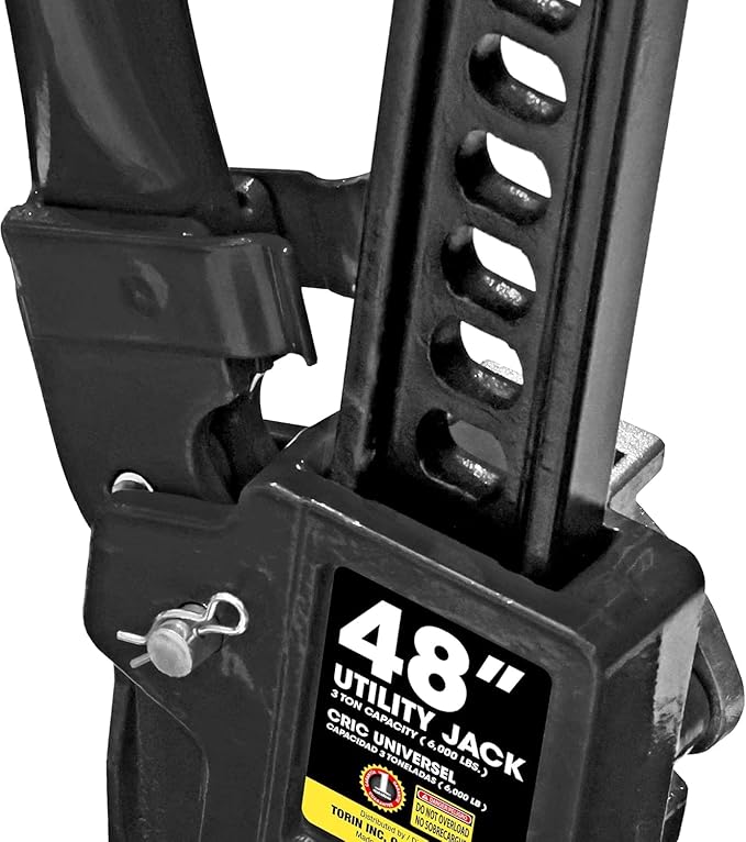 BIG RED ATR6501BR Torin 48" Ratcheting Off Road Utility Farm Jack: 3 Ton (6,000 lb) Capacity, Black
