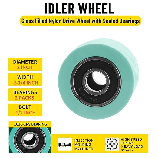 Belt Grinder 2" x 72" Wheel Set, Knife Grinder Wheel Set w/D Plate, Made of Material Glass Filled Nylon, for Belt Sander 4" Drive Wheel 5/8" Bore 3" Tracking 2" Idler Wheels (4"-3"-2")