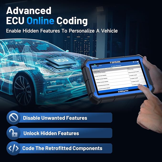 TOPDON ArtiDiag Pro Bidirectional Scan Tool, ECU Coding OBD2 Scanner Diagnostic Tool, 2 Years Free Update(Worth 300)/FCA Autoauth/35+ Services/All System Diagnosis