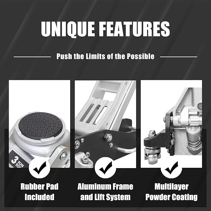 BIG RED AT830003XLBR Economic Aluminum Quick Lift Low Profile Garage Jack, 3 Ton (6000 lb), Black Visit The BIG RED Store