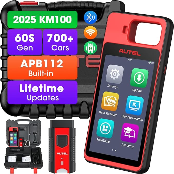 2025 Autel MaxiIM KM100 (X) Scanner, Same as KM100 KM100E, Lifetime Free Updates, Lite of IM508 IM508S IM608, 700+ Models Coverage, 60s Gen, Built-in APB112 ($239), 2GB & 64GB 9.0 OS, Auto VIN/Scan