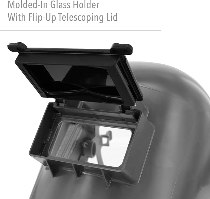 Fibre-Metal by Honeywell Tigerhood Classic Thermoplastic Welding Helmet with Speedy Loop Hard Hat Mount, Gray (5906GY) Medium