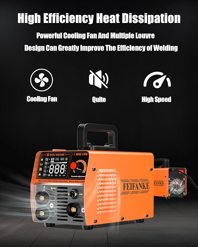 MIG Welder 135A 110V Flux Core Welding Machine IGBT Inverter Welder Single Voltage Gasless MIG Welding Machine