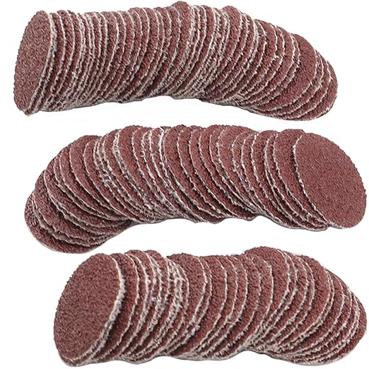 100pcs 1inch 40 Grit Hook and Loop Sandpapers Sander Disc Sanding for Drill Grinder Rotary Tools