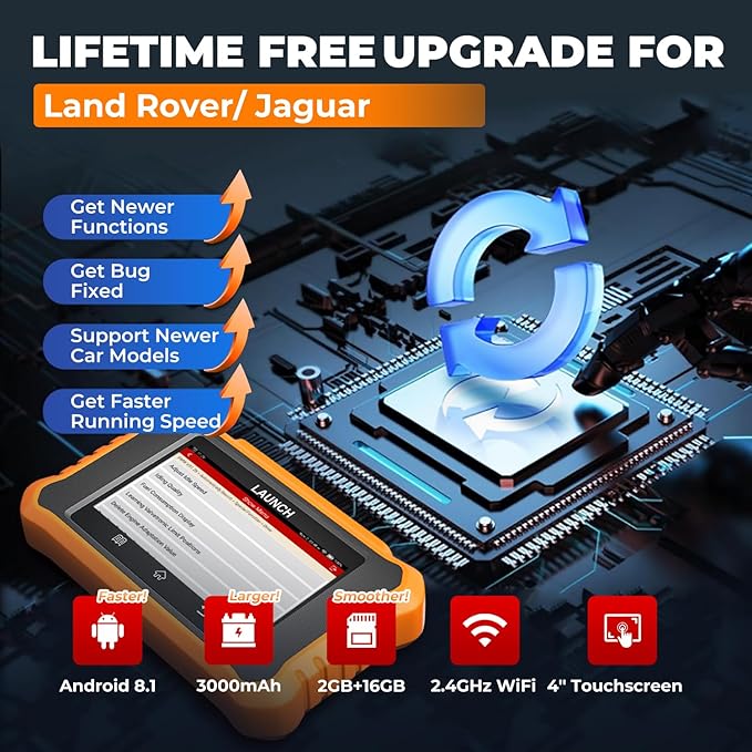 LAUNCH Creader Elite V2.0 for Land Rover Jaguar OBD2 Scanner, 2025 Bi-Directional Full Systems Diagnostic Scan Tool, All Reset Services, Active Test, Height Calibration, Lifetime FRee Update, Auto VIN