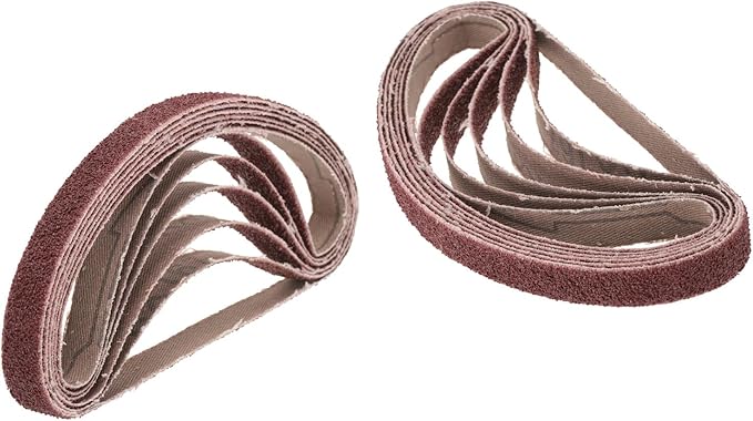 uxcell 10pcs 2-1/2" x 16" Sanding Belts 40 Grits Aluminum Oxide Abrasive Belt Sander Paper Sanding Papers for Metal Wood Grinding Polishing, Reddish Brown