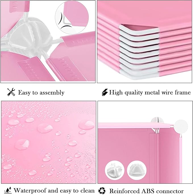 AWTATOS Closet Organizer 6 Cube Storage Shelves Portable Closet Clothes Organizers and Storage Stackable Cubby Shelving for Closet Bedroom Living Room Pink