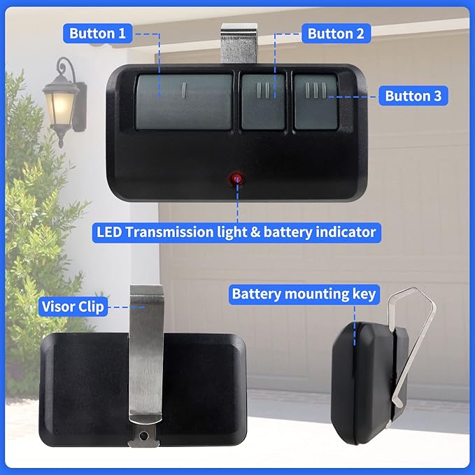 893MAX Garage Door Opener Remote, for LiftMaster/Chamberlain/Craftsman Garage Door Opener, Replaces 893LM G953EV-P2 371LM 373LM 890MAX 971LM 973LM（1 Pack）