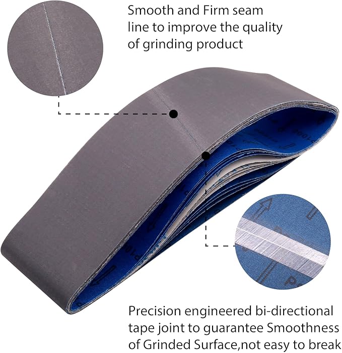 4 x 36 Inch Sanding Belts, Silicon Carbide Knife Sharpening Sanding Belt, 4 Pcs Each of 600, 800, 1000 Grits Sanding Belt for Belt Sander, 12 Pack