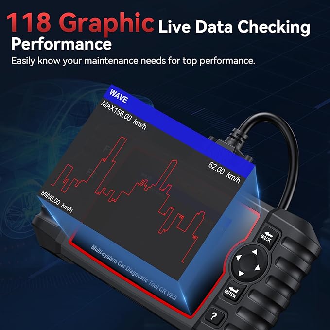 iCarsoft CR V2.0 OBD2 Scanner for Porsche/BMW/VAG/Volvo,etc,8 Resets/Full Systems/Battery Reset, Auto Diagnostic Tool ABS SRS SAS Transmission Code Reader, 118 Live Data Check Engine Light Scan Tool
