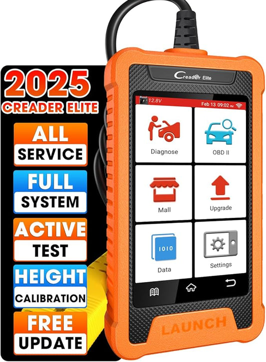 LAUNCH Creader Elite for Land Rover Jaguar OBD2 Scanner, 2025 Full System Bi-Directional Diagnostic Scan Tool, All Reset Services, Active Tests, Height Calibration, Auto VIN, Lifetime Free Update