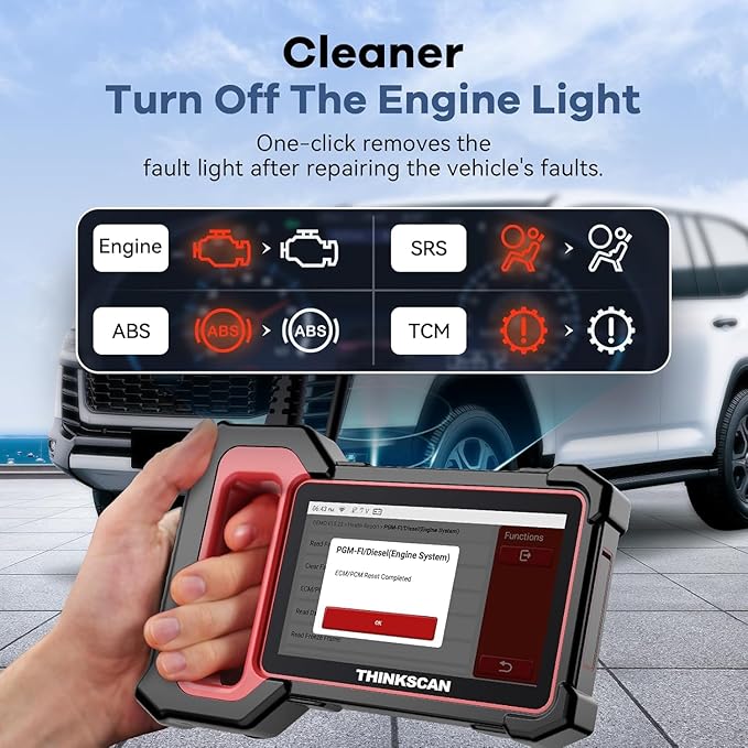 THINKCAR OBD2 Scanner, ThinkScan Plus S5 ABS,SRS,TCM,ECM System CAN Diagnostic Scan Tool, 5 Inches Touchscreen, 94 Brands Car Code Reader, FCA AutoAuth, Wireless Update