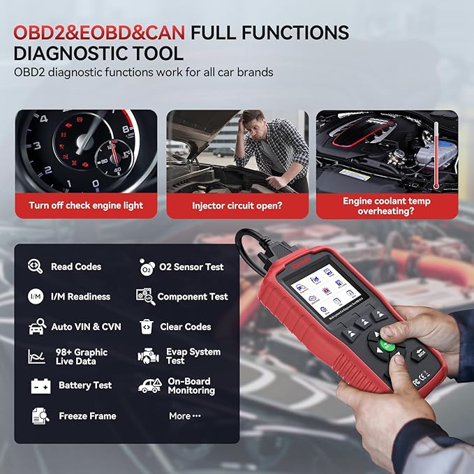 iCarsoft OBD2 Scanner MB V1.0 for Mercedes Benz/Sprinter/Smart, All System Diagnostic Tool Oil/SAS Reset Battery Test 10 OBD2/EOBD Modes CAN Car Scan Code Reader/DTC Lookup/Live Data/Freeze Frame