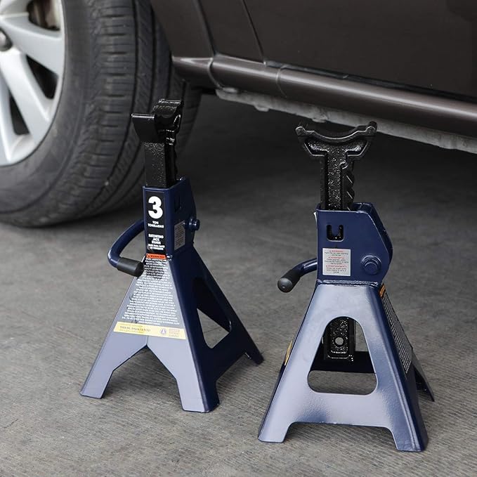 TCE AT43202U-1 Torin Steel Jack Stands: 3 Ton (6,000 lb.) Capacity, Blue, 1 Pair