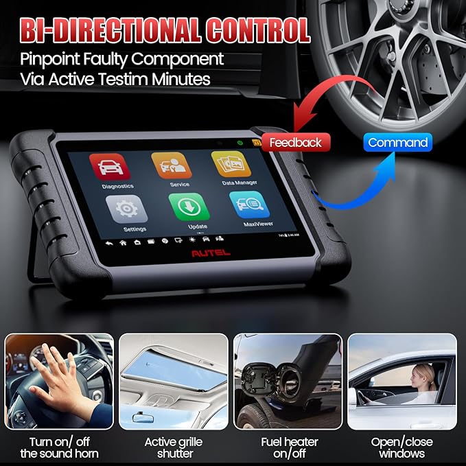 Autel Scanner MaxiCOM MK808Z-TS, Full TPMS Version of MK808S & MK808BT Pro, Bi-Directional Scanner for Car, All System OBD2 Diagnostic Tool with 38+ Services, OS 11 4+64G, Same as MK808S-TS