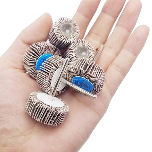 30 PCS Abrasive Flap Wheel Sander, 80 Grit 1/8" Shank Diameter Cone Shape Abrasive Sandpaper Flap Sanding Wheel Grinding Head Rotary Tool for Grinding and Polishing