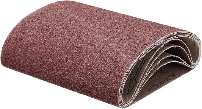 uxcell 5pcs 8" x 19" Sanding Belts 36 Grits Aluminum Oxide Abrasive Belt Sander Paper Sanding Papers for Metal Wood Grinding Polishing, Reddish Brown