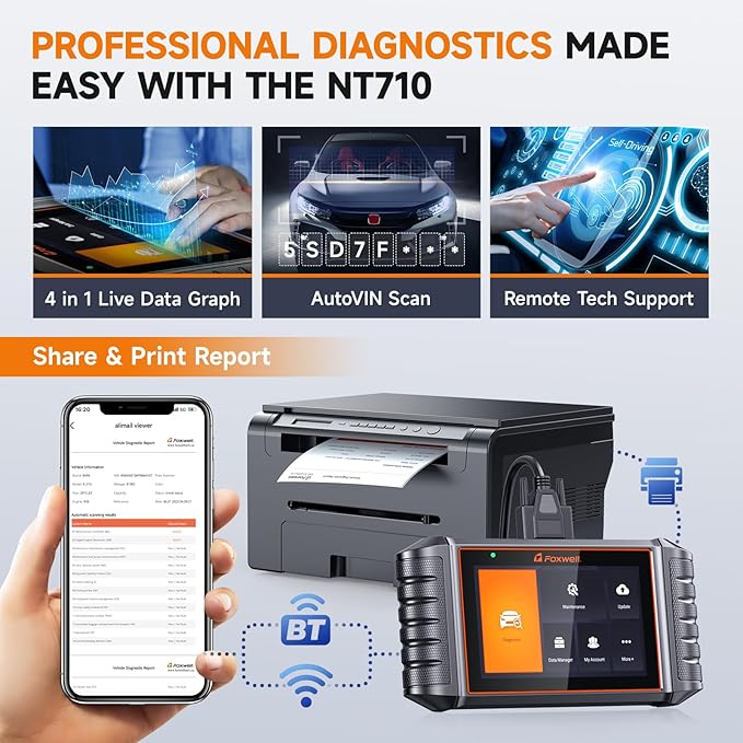 FOXWELL NT710 fit for Toyota Lexus Scion OBD2 Scanner Bi-Directional Control Full System Code Reader Diagnostic Scan Tool, All Service Reset Oil EPB Brake TPMS Crankshaft Relearn Live Data