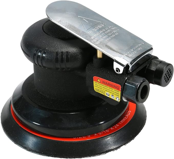 Professional Heavy Duty 5" Dual Action Random Orbit Air Sander, Orbital Pneumatic Palm Sander -Composite Design, Low Vibration