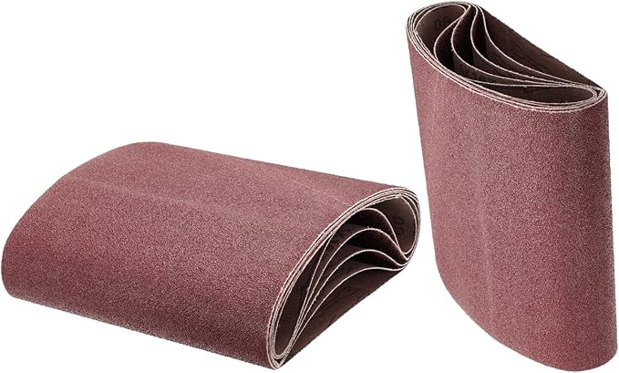 uxcell 5pcs 8" x 19" Sanding Belts 60 Grits Aluminum Oxide Abrasive Belt Sander Paper Sanding Papers for Metal Wood Grinding Polishing, Reddish Brown