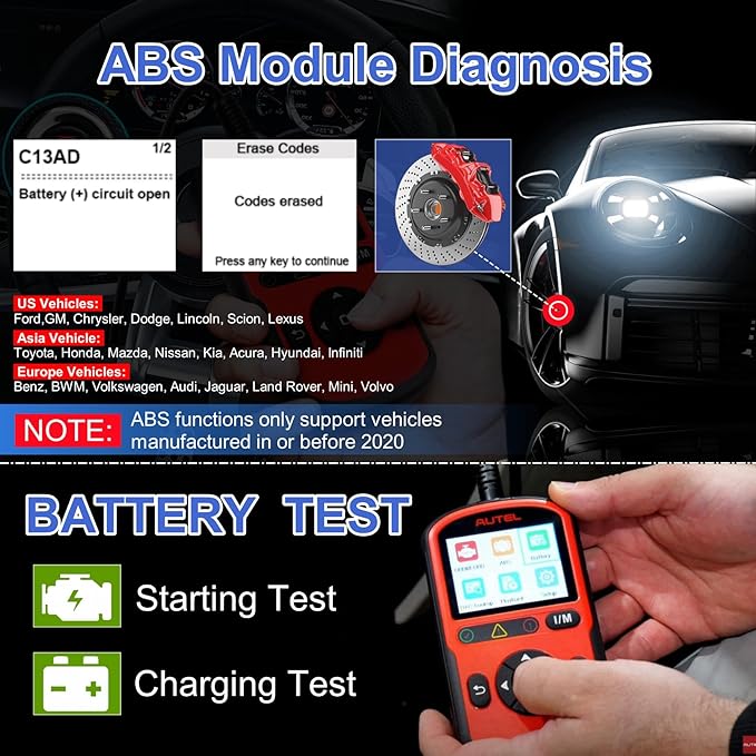 Autel OBD2 Scanner AutoLink AL549, Check Engine Fault OBD2 Diagnostic Tool, Upgraded Ver. of AL519/ AL329 Code Reader with AutoVin, Universal Car Battery Test, OBDII Scan with Live Data