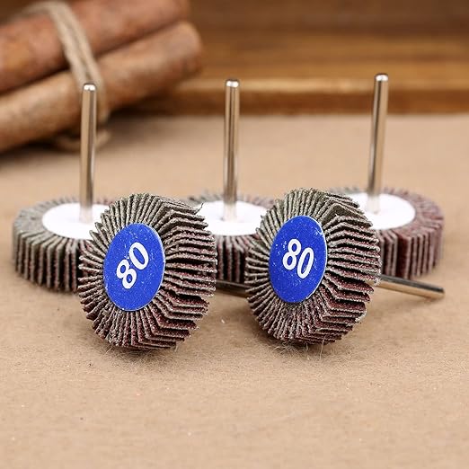 dophee Flap Wheel Sander Set, 1/8" Round Shank, 80 Grit Abrasive Sanding Wheels, Flap Grinding Wheel Sander Replacement for Dremel Drill Rotary Tools, Remove Rust, Weld Burr Polishing Flat(10-Pack)