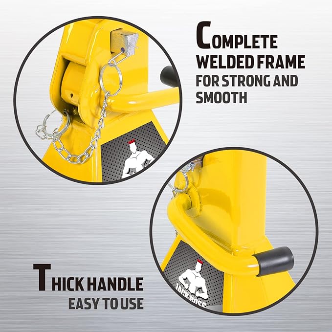 Car Jack Stands 3 Ton (6,600 LBs) Capacity, Extra Reinforced Double Locking Car Lifting Stand Adjustable Jack Stand, Fits Automotive Small Pick-Up Yellow, 2 Packs