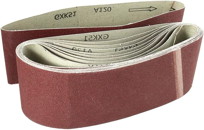 10 Pack 4 x 24 inch Sanding Belts 120 Grit Sanding Paper, Aluminum Oxide Abrasive Sander Belts for Metal Grinding Woodworking