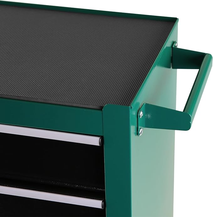 5 Drawers Rolling Tool Chest Tool Cabinet on Wheels with Keyed Locking System and Drawer Liners Tool Chest with Link Buckle and can be Combined to Large Cabinet Set for Warehouse & Garage,Green