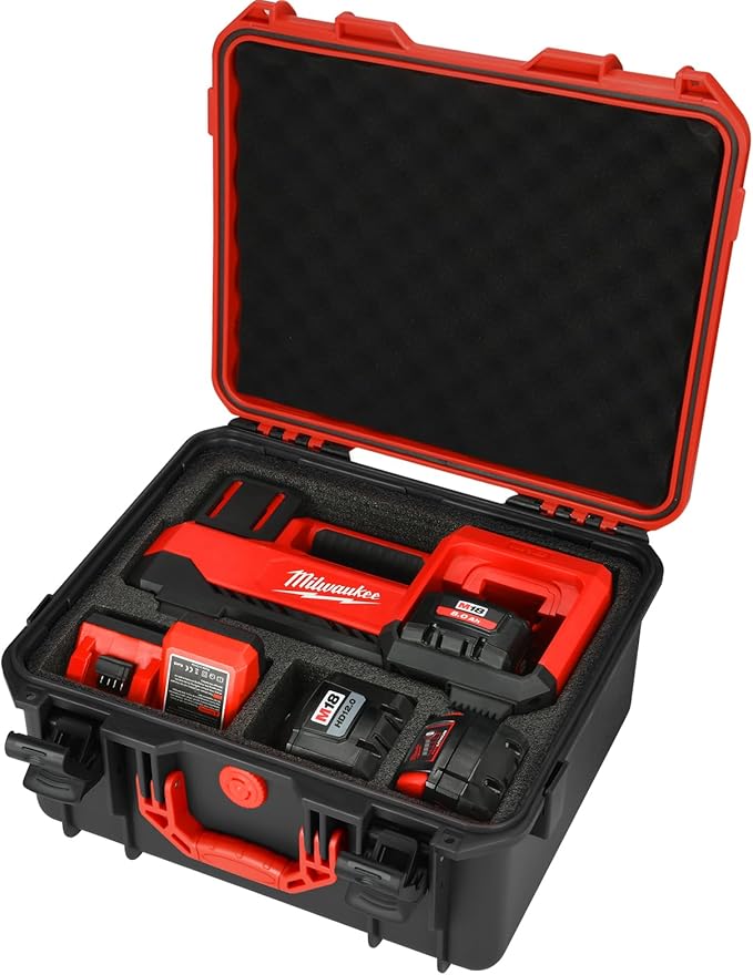 Case for Milwaukee Air Compressor M18: Waterproof Hard Case for Milwaukee Cordless Tire Inflator 2848-20 with 3.0-12.0 Battery, Air Pump Storage Box for Milwaukee Tool | Battery | Charger (Case Only)