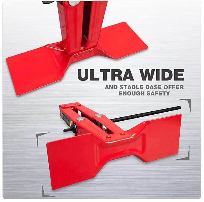BIG RED T10152 Torin Steel Scissor Lift Jack Car Kit, 1.5 Ton (3,000 lb) Capacity, Red