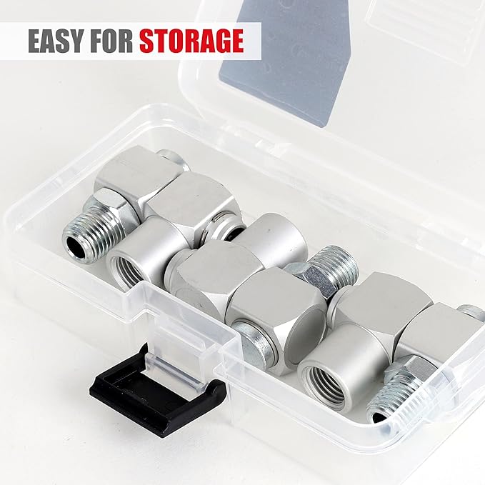Air Hose Fittings, 3 Pieces 360 Degree Swivel Air Hose Connectors, 1/4" NPT Male and Female Threads Air Fittings
